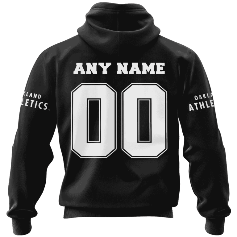 Oakland Athletics ‘Monochrome’ Hoodie, Zipper, Long Sleeves, T-Shirt ...